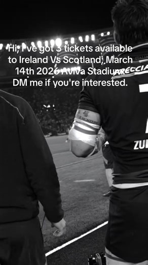Hi, I've got 3 tickets available to Ireland Vs Scotland, March 14th 2026 Aviva Stadium. DM me if you're interested. Don’t think I’ll be able to make it 😩. #sixnationsrugby #sixnations #rugbytok #irishrugby #fyp