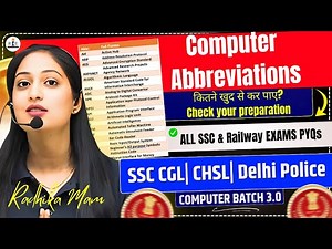 Computer Abbreviations| Computer 3.0 Practice Class-16| SSC & Railway Exams| Radhika Mam