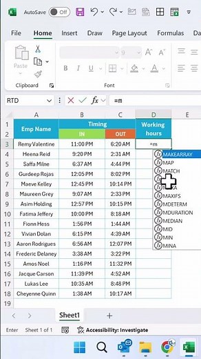 MOD Function to calculate the working hours in Excel #excelformula
