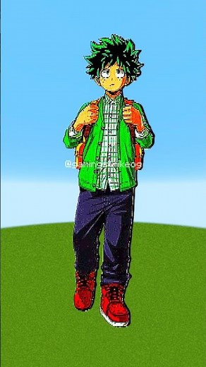 Hero Energy Explodes in Minecraft Pixel Art | Deku, Bakugo, Todoroki & Uraraka