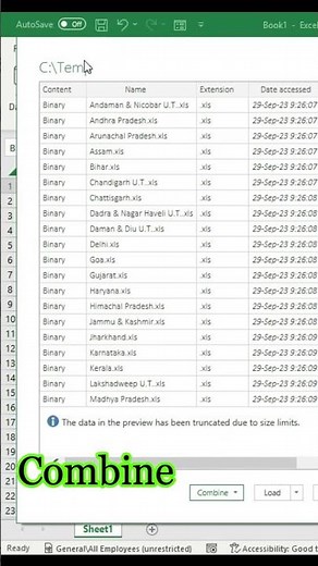 COMBINE Multiple Excel WORKBOOKS into One #mexcel #keyboardshortcuts #texttocolumn