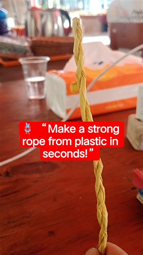 DIY Plastic Rope 😱 #DIYHack #PlasticRope #LifeTips #science #trending
