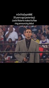Acheiving his childhood dream at 25! I think this may be Justin Roberts’ first appearance as a Raw ring announcer - he had got a tryout on dark matches before Raw and SmackDown three years earlier I didn’t realise Justin's lifelong love for wrestling until reading his book (sadly his first real experience was being ignored by the Ultimate Warrior) He's a fantastic example of how passion, persistence and creativity can get you your break in your dream career Like this brilliant idea: "I went to a