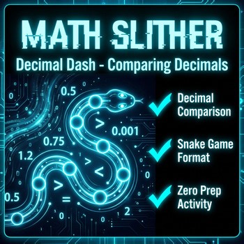 Math Slither Decimal Dash Comparing Decimals Game | Digital Math Activity