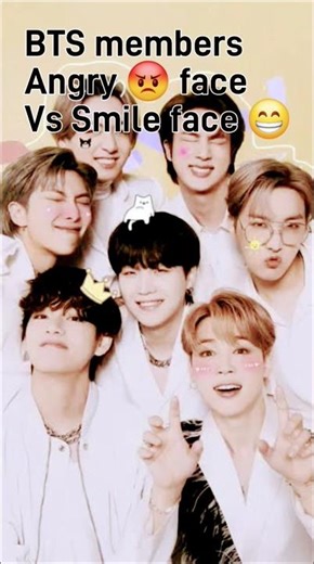 BTS members Angry Vs smiley face #btsarmy #what is your favourite