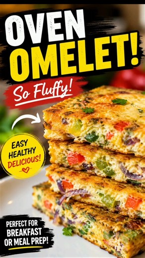 The Easiest Oven Omelet Loaded with Veggies | No Flipping Needed!