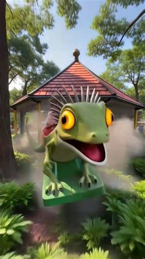 Cute Little Girl Riding a Magic Lizard 🦎✨ | Funny Baby Shorts