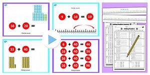 Year 2 Adding Two-Digit Numbers and Tens Not Crossing 100 With Same 10s Lesson Teaching Pack
