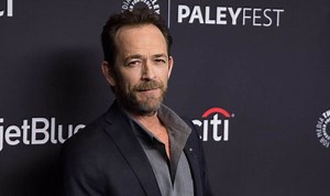 Luke Perry parties with the crew of Riverdale