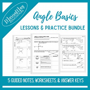 Angle Basics Notes & Worksheets Bundle - 5 lessons