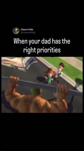 @clownvids on Instagram: "This animated clip features the parents of Jimmy Neutron, Judy and Hugh Neutron, observing a muscular man intensely doing pull-ups on a freeway sign. Judy, showing concern, exclaims that they “don’t know what you’re doing,” suggesting the exercise is dangerous or ill-advised. Hugh, however, is immediately captivated and impressed by the man’s physique and dedication, demonstrating a skewed but typical dad-like admiration for physical strength. This brief interaction est