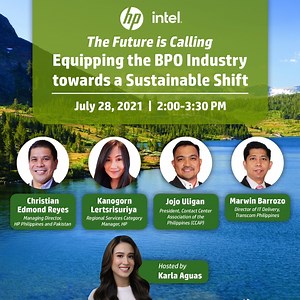 Calling all BPO professionals! HP Live! is coming back with another exciting episode where we'll learn more on how HP-Intel® Core™ Processor PCs can help future-proof BPO business with sustainability in mind. Register now here: https://us02web.zoom.us/webinar/register/WN_DHS972WSR9meWTqJEevcrQ | HP Philippines