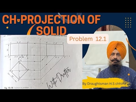 Ch-12 question 12.1 Solution Engineering Graphics | Projections of Solids