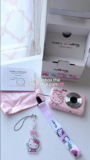 hello kitty digi cam unboxing 📸🎀 yashica digital camera dz-100, asmr, girl therapy #digicam