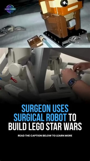 AI Discovered on Instagram: "From the OR to the galaxy, Dr. James Nangeroni is using a professional DaVinci Xi surgical robot to assemble intricate LEGO Star Wars models. Normally performing weight loss and hernia surgeries, he demonstrates just how precise modern surgical robots can be—picking up, positioning, and connecting tiny LEGO pieces with incredible control. It's a fun example of technology showing its skills outside the operating room. #LEGOStarWars #SurgicalRobot #Innovation #TechSkil