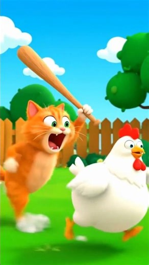 The orange cat eats a chicken #shorts #funny #shorts