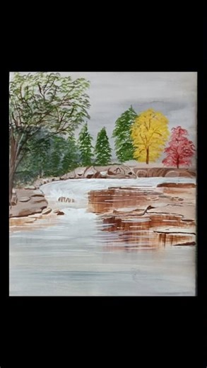 Painting of a Rocky river ll landscape art