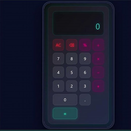 Modern Glass Calculator using HTML CSS & JavaScript | Coding Timelapse + Live Preview