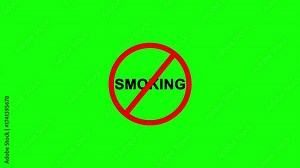 No smoking Prohibition Sign Animation, Warning Symbol, Alert Notification, Error Stop Mark, Financial Restriction Icon in 4K Motion Graphics