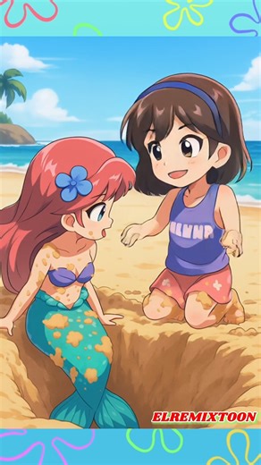 Putri duyung terdampar di pasir #cartoon #kartun #animasi