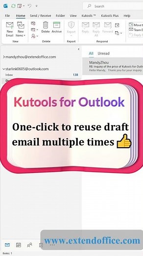 Reuse draft email in Outlook