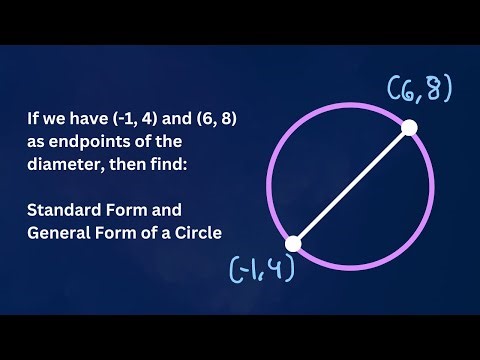 Find the SF and GF (Circle) When Endpoints of the Diamater Are Given: Random Geometry Problem 4