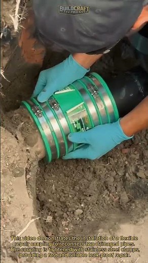 Flexible Pipe Repair Coupling in Action! #Plumbing #PipeRepair #Construction