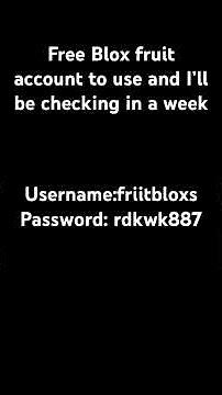 Free Blox fruits account to lvl up