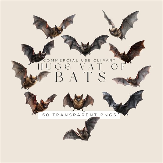 Huge Vat of Bats • 60 Transparent Pngs • Gothic Bat Clipart for Halloween, Dark Art, Scrapbooking & Digital Design - Etsy