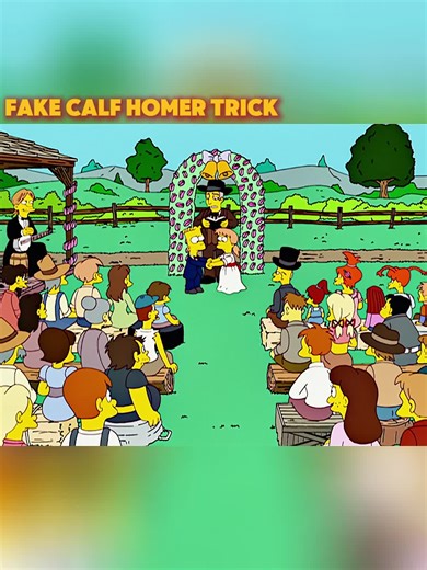 Fake calf homer trick #simpsons #foryou #fyp | homer simpson