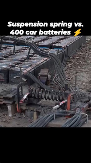 Suspension spring vs. 400 car batteries - iFunny