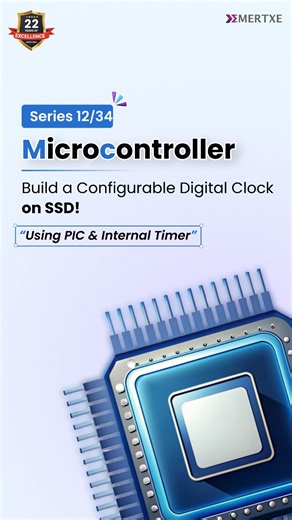 Emertxe | Build A Career In Core Domain 🚀 on Instagram: "Series 12/34 – Microcontroller Assignment Build a configurable digital clock on a Seven Segment Display (SSD) using an internal timer. Users can set and adjust time through tactile switches, with blinking indicators for active fields. Problem Statement: Implement a dynamic clock on an SSD using the #internaltimer. On power-up, it starts at 00:00 in 24-hour format, with the decimal point blinking every 500 ms. Enter configuration mode usin