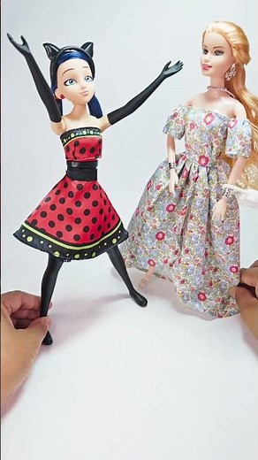 Transforming Miraculous Lady Bug dress #shorts #satisfying #miraculous #funboxing
