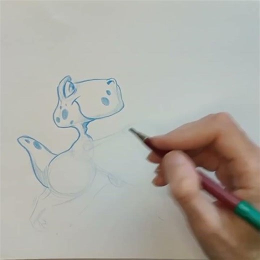 You can draw it. Cute dinosaur character.