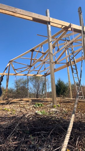 Putting up trusses without equipment #building #reels | Bud Patton