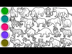 Draw Amazing Animals in Minutes - Gorilla, Hippopotamus, Rhinoceros, Monkey, Lioness, Tiger & others