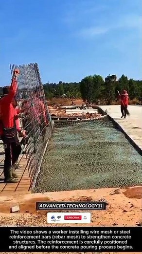 Installation of Reinforcement Mesh to Strengthen Concrete !! #innovation #tool #construction