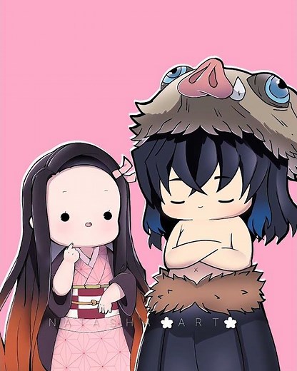 That moment when Inosuke tried to teach Nezuko how to spell his name. #demonslayer #nezuko #inosuke