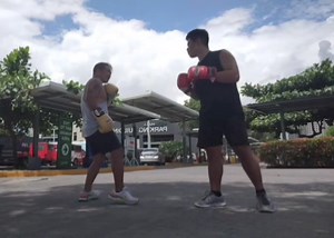 tatlong set up ng jab pina perfect ni lods sa boxer nya! #coach #boxing #boxer Haaa! | Julius AMAR TV"