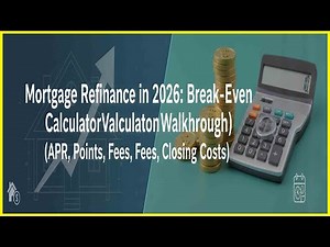 Mortgage Refinance in 2026: Break-Even Calculator Walkthrough (APR, Points, Fees, Closing Costs)