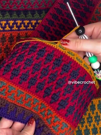 Cozy Crochet: Geometric Mosaic Panel + Perfect Border ✨ (US Terms, Instant PDF Pattern)