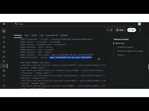 Secure Lens: Multi-Agent AI System for Security Telemetry Analysis | Kaggle Capstone 2025