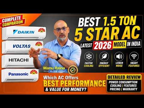 Best 1.5 Ton 5 Star split AC | latest 2026 models ⚡Daikin vs Carrier vs Hitachi vs Panasonic