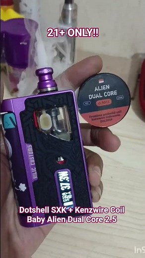 dotshell sxk with kenzwire baby alien coil dual core 2.5 #vaporwave #indovape #shorts