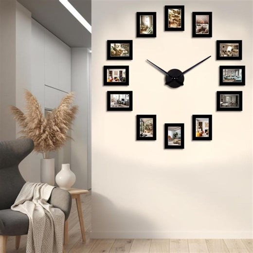 DIY Photo Frame Wall Clock | Customizable Modern Family Decor - Etsy