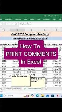 How To PRINT COMMENTS In Excel
