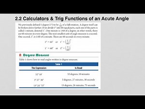 2.2 Calculators and Trig Functions of an Acute Angle
