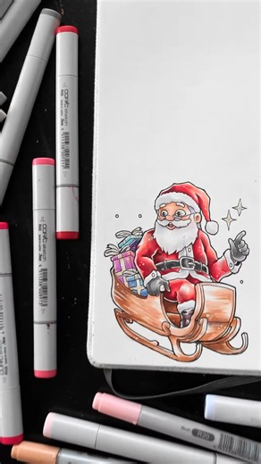 The most aesthetic Santa Claus holiday doodle art