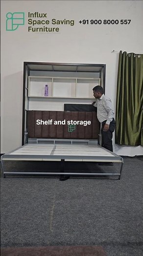 Wall Mounted Murphy Bed with Storage & Shelves | Influx Space Saving Furniture #home