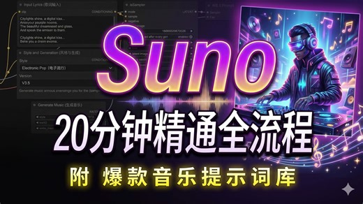 【SunoAI全流程教学】全网最硬核！Suno AI从入门到进阶大满贯：提示词 曲风控制 高级混音，从零基础入门到满级大师，你离爆款只差这一个视频！